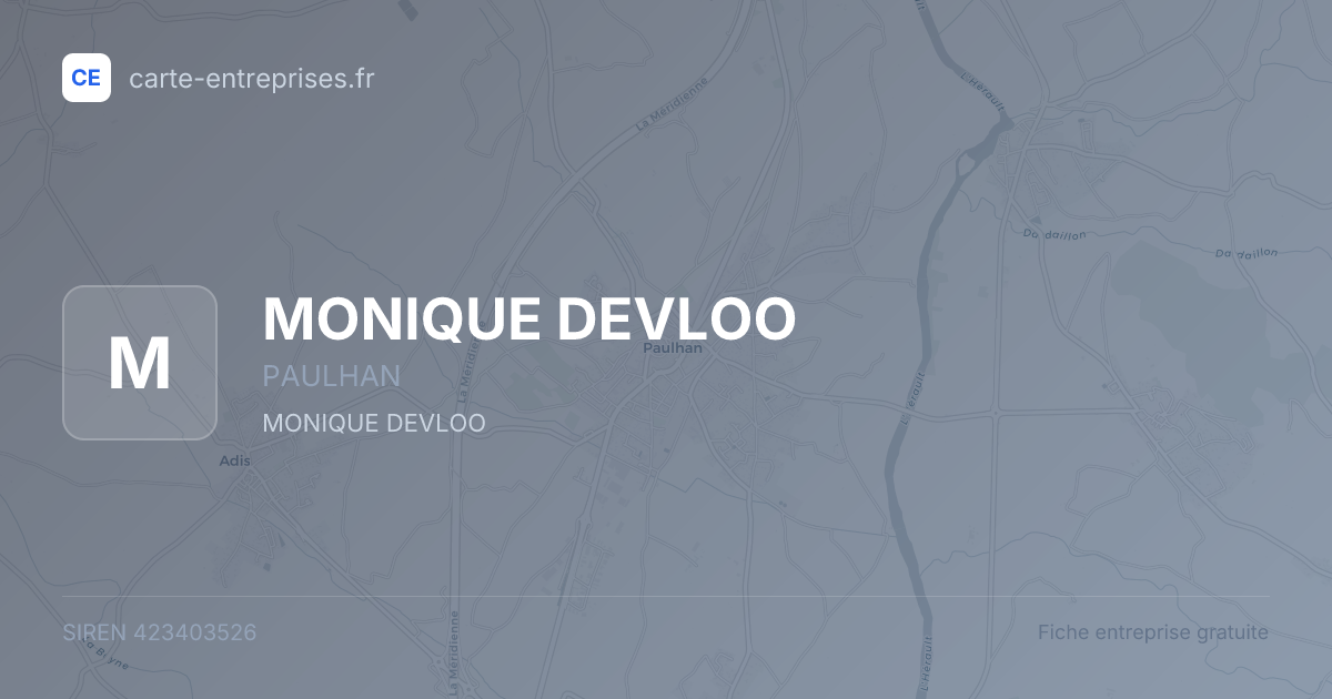 MONIQUE DEVLOO — 423403526 — fiche entreprise