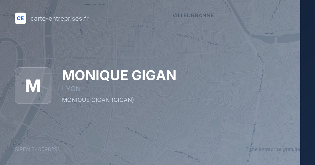 MONIQUE GIGAN — 340598291 — fiche entreprise