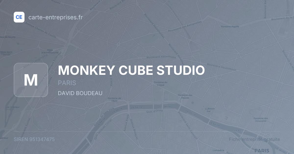 MONKEY CUBE STUDIO — 951347475 — fiche entreprise