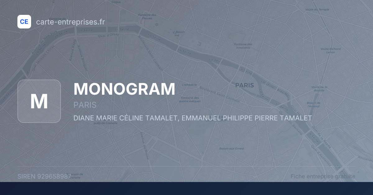 MONOGRAM — 929658987 — fiche entreprise