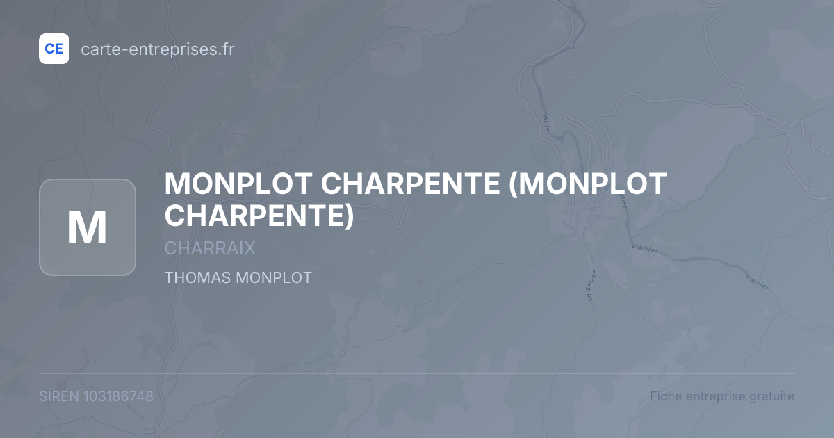 MONPLOT CHARPENTE — 103186748 — fiche entreprise