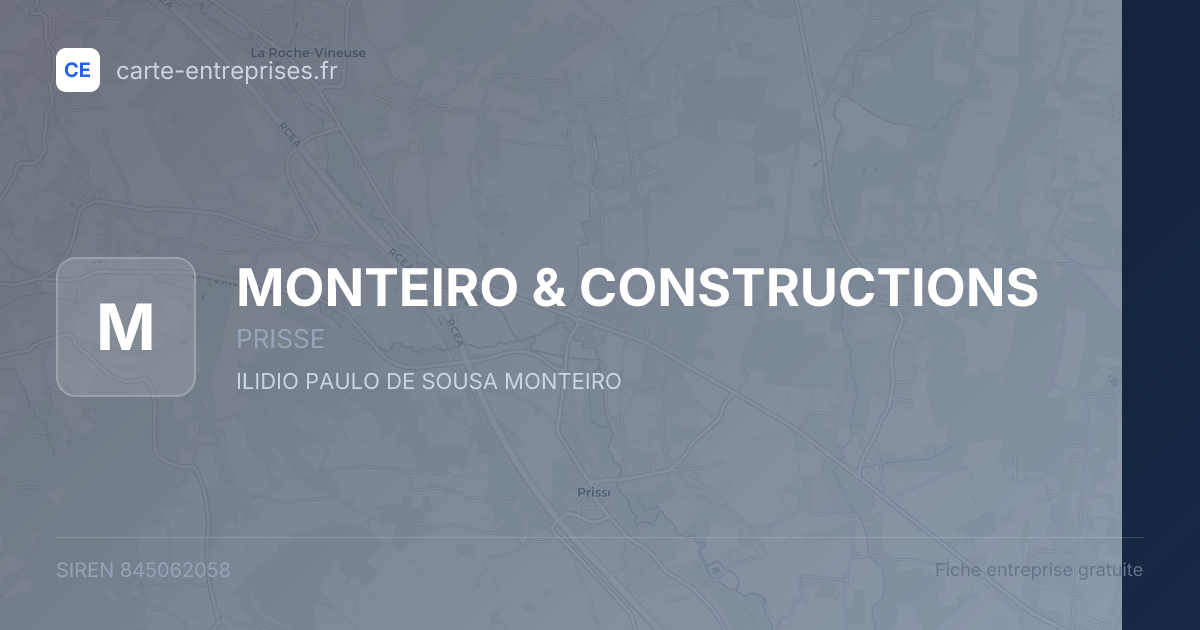 MONTEIRO & CONSTRUCTIONS — 845062058 — fiche entreprise