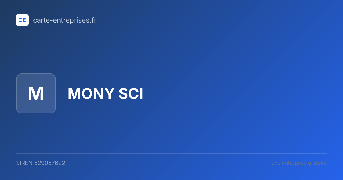 MONY SCI — 529057622 — fiche entreprise