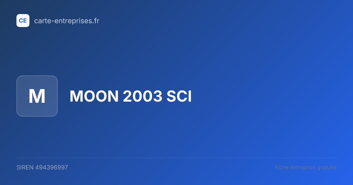 MOON 2003 SCI — 494396997 — fiche entreprise