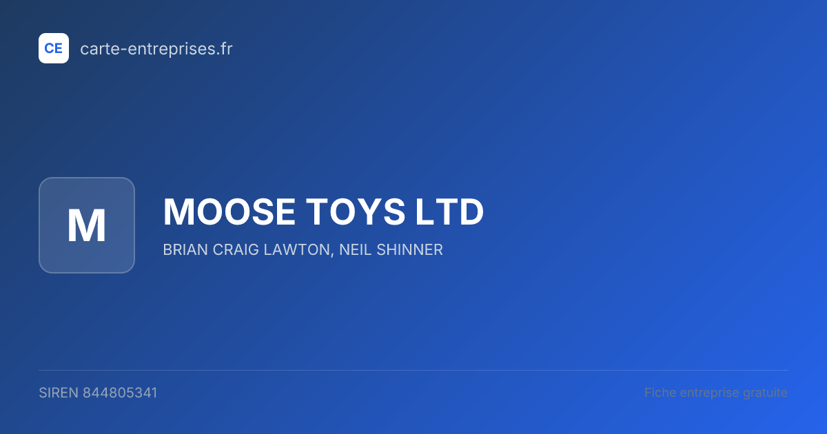 MOOSE TOYS LTD — 844805341 — fiche entreprise