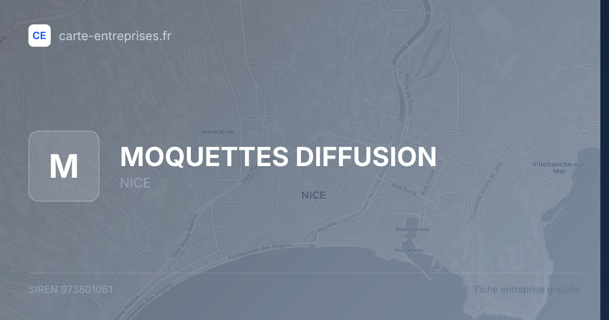 MOQUETTES DIFFUSION — 973801061 — fiche entreprise