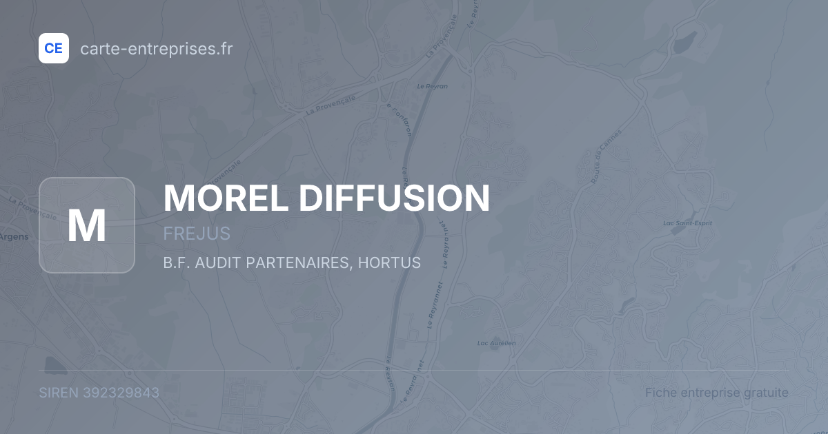 MOREL DIFFUSION — 392329843 — fiche entreprise