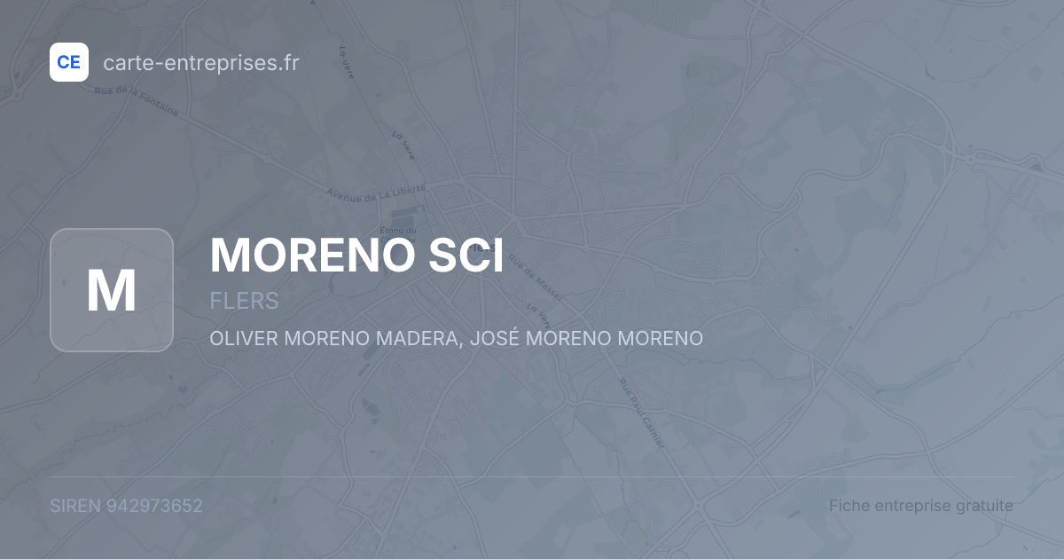 MORENO SCI — 942973652 — fiche entreprise