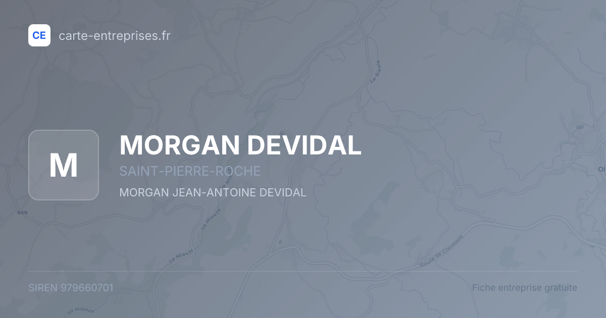 MORGAN DEVIDAL — 979660701 — fiche entreprise