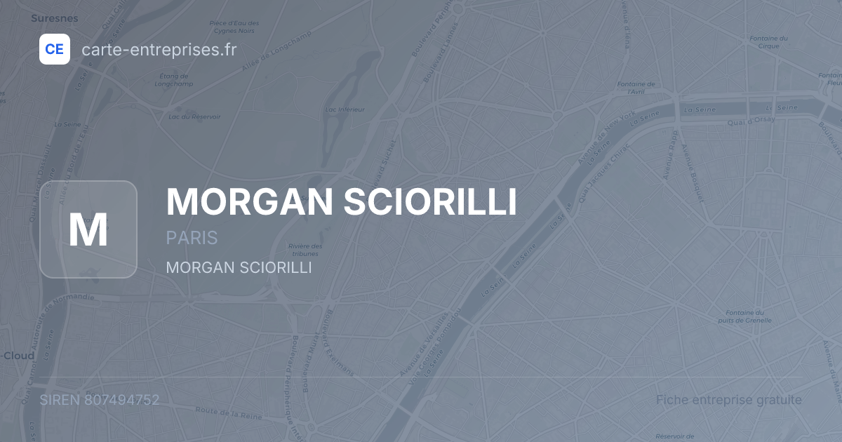 MORGAN SCIORILLI — 807494752 — fiche entreprise