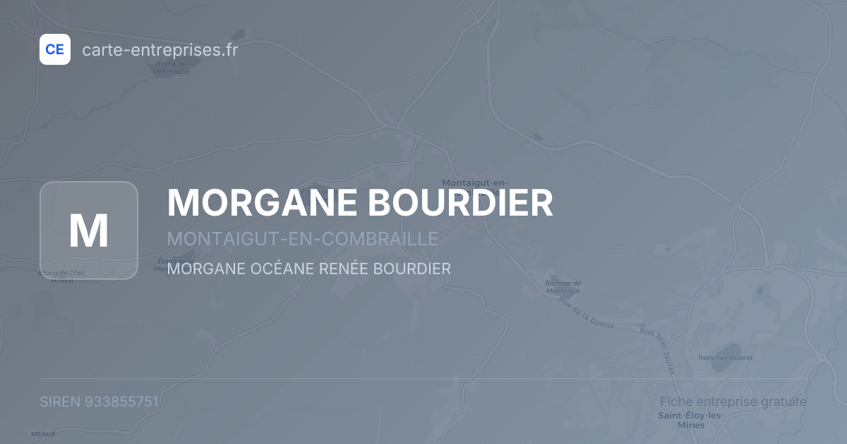 MORGANE BOURDIER — 933855751 — fiche entreprise