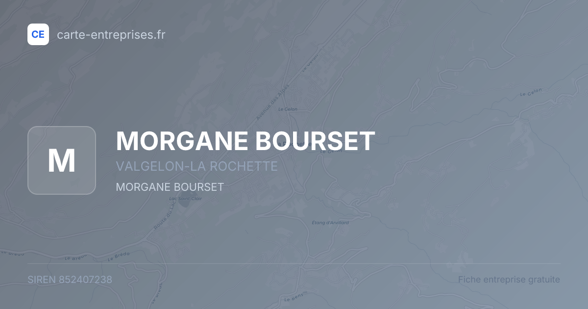 MORGANE BOURSET — 852407238 — fiche entreprise
