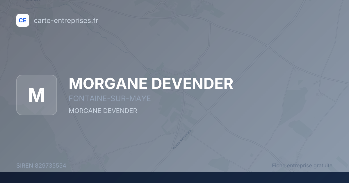 MORGANE DEVENDER — 829735554 — fiche entreprise