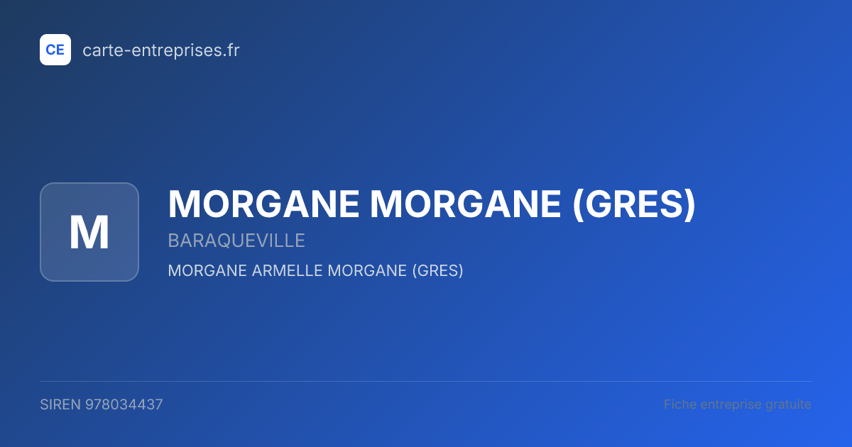 MORGANE MORGANE (GRES) — 978034437 — fiche entreprise