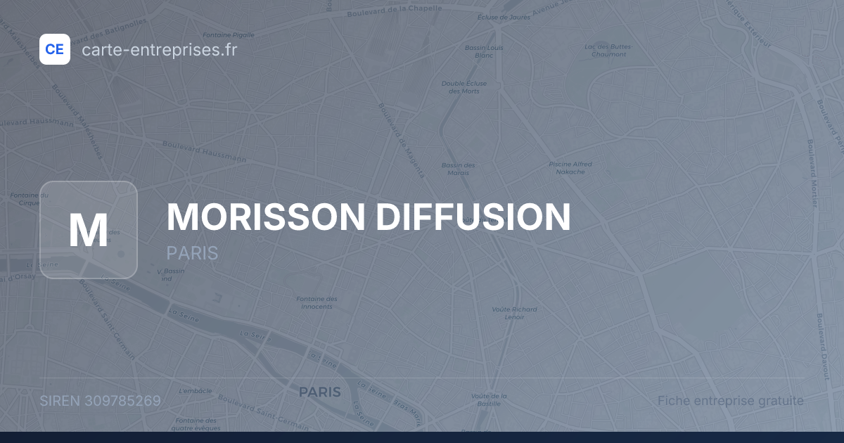 MORISSON DIFFUSION — 309785269 — fiche entreprise