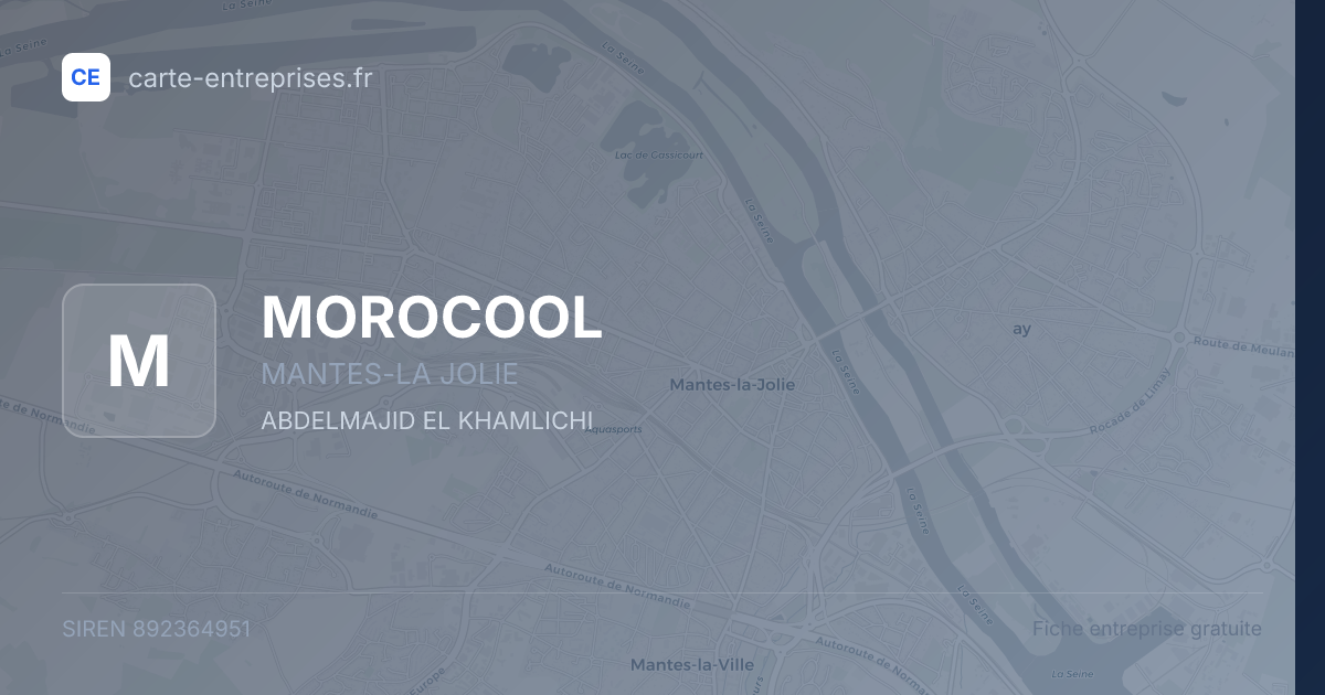 MOROCOOL — 892364951 — fiche entreprise