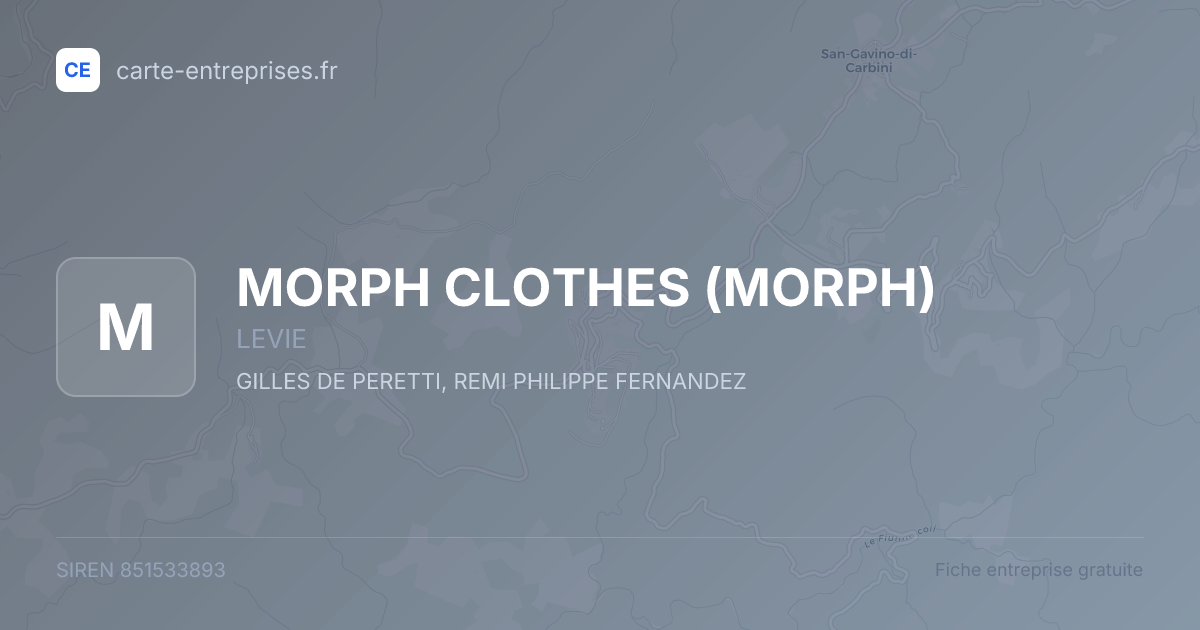 MORPH CLOTHES (MORPH) — 851533893 — fiche entreprise