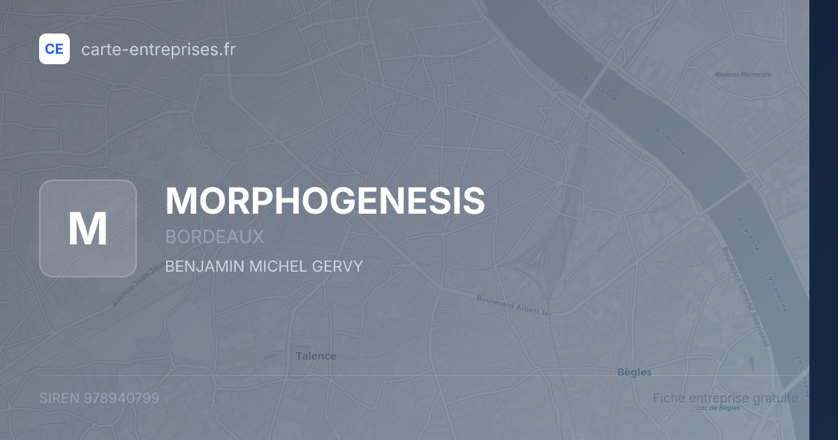 MORPHOGENESIS — 978940799 — fiche entreprise