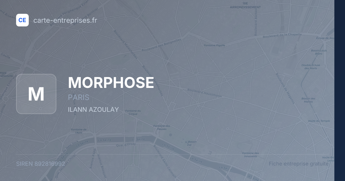 MORPHOSE — 892816992 — fiche entreprise