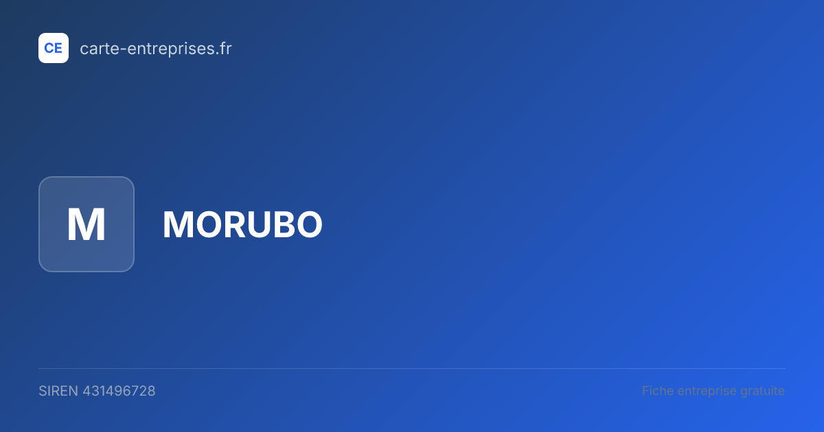 MORUBO — 431496728 — fiche entreprise