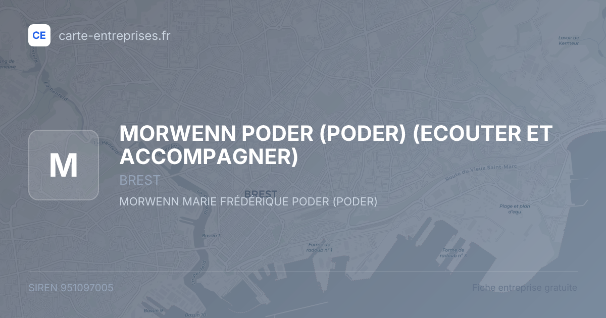 MORWENN PODER (PODER) (ECOUTER ET ACCOMPAGNER) — 951097005 — fiche entreprise
