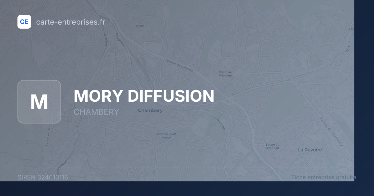 MORY DIFFUSION — 324613116 — fiche entreprise