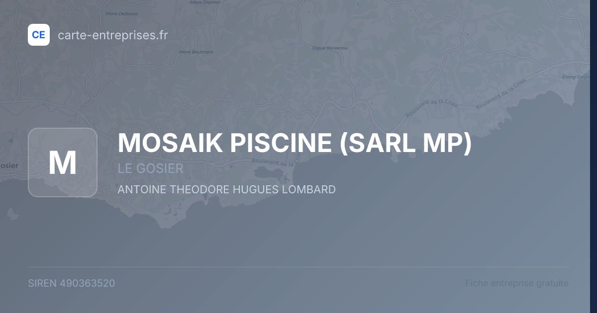 MOSAIK PISCINE (SARL MP) — 490363520 — fiche entreprise