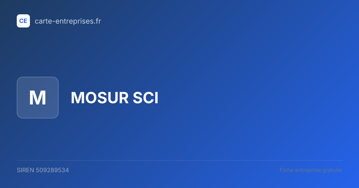 MOSUR SCI — 509289534 — fiche entreprise
