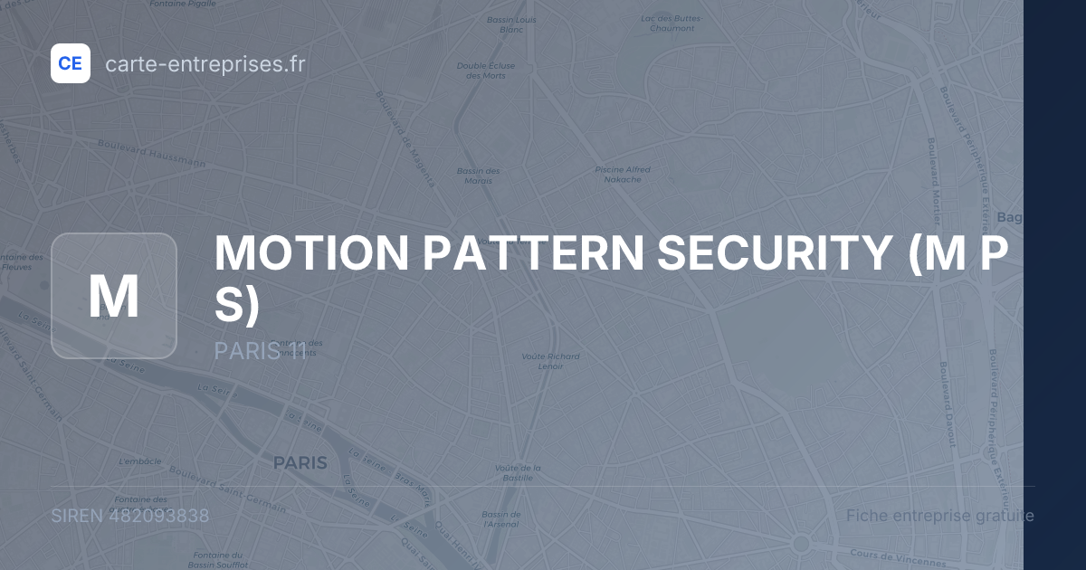 MOTION PATTERN SECURITY (M P S) — 482093838 — fiche entreprise