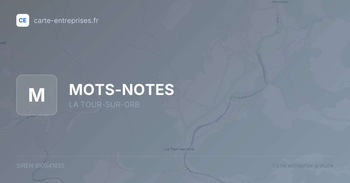 MOTS-NOTES — 910541655 — fiche entreprise