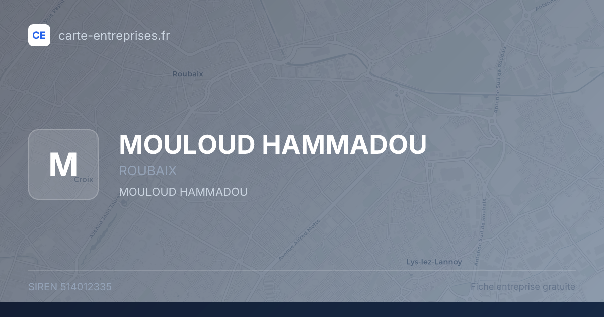 MOULOUD HAMMADOU — 514012335 — fiche entreprise