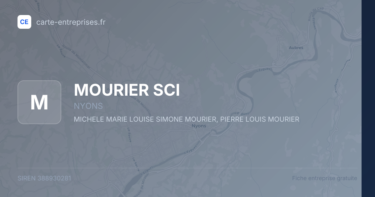 MOURIER SCI — 388930281 — fiche entreprise