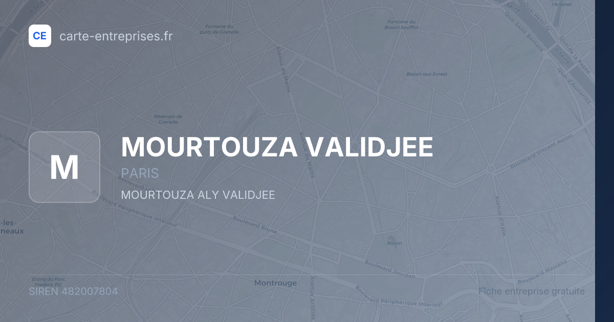 MOURTOUZA VALIDJEE — 482007804 — fiche entreprise