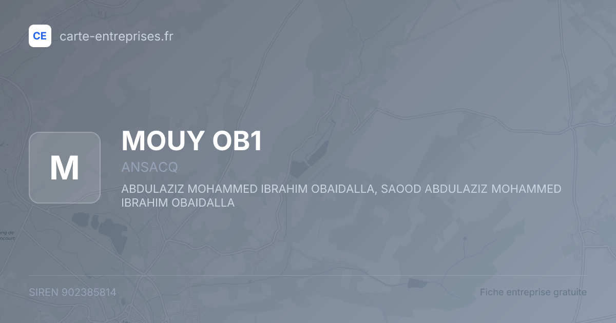 MOUY OB1 — 902385814 — fiche entreprise