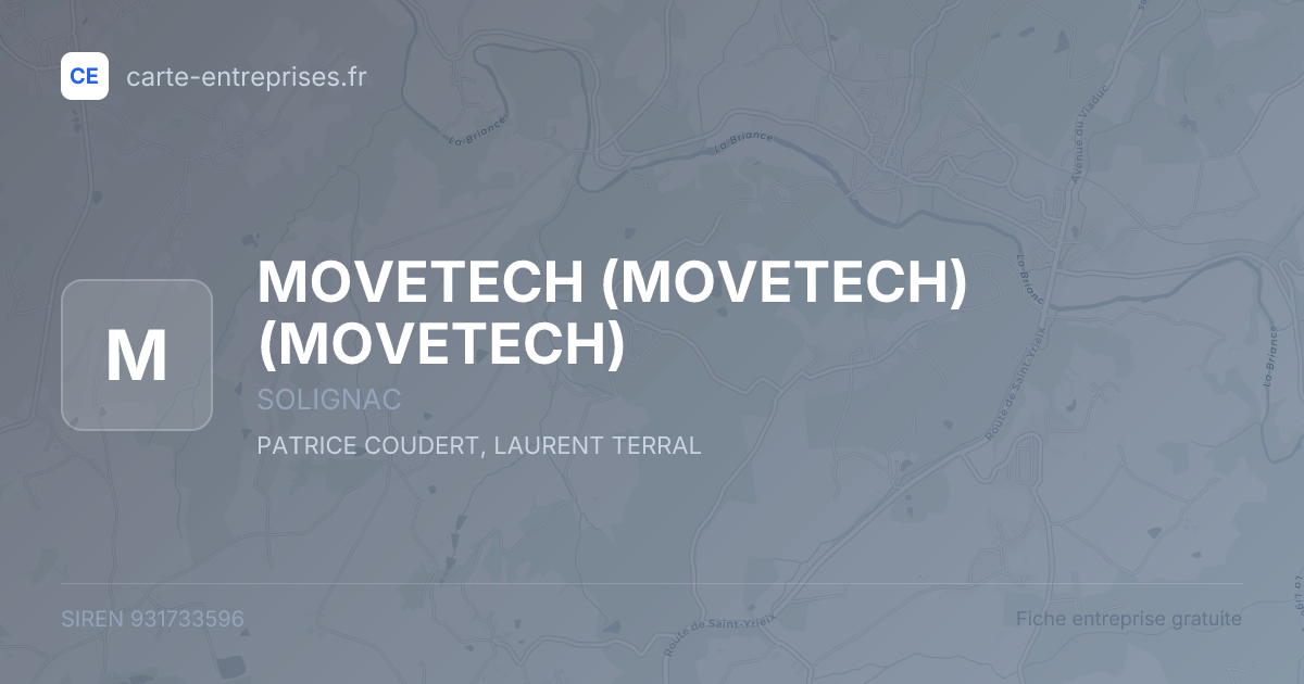 MOVETECH (MOVETECH) (MOVETECH) — 931733596 — fiche entreprise