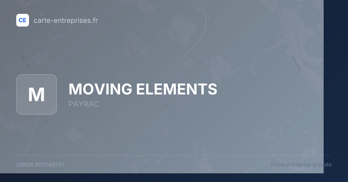MOVING ELEMENTS — 850149741 — fiche entreprise