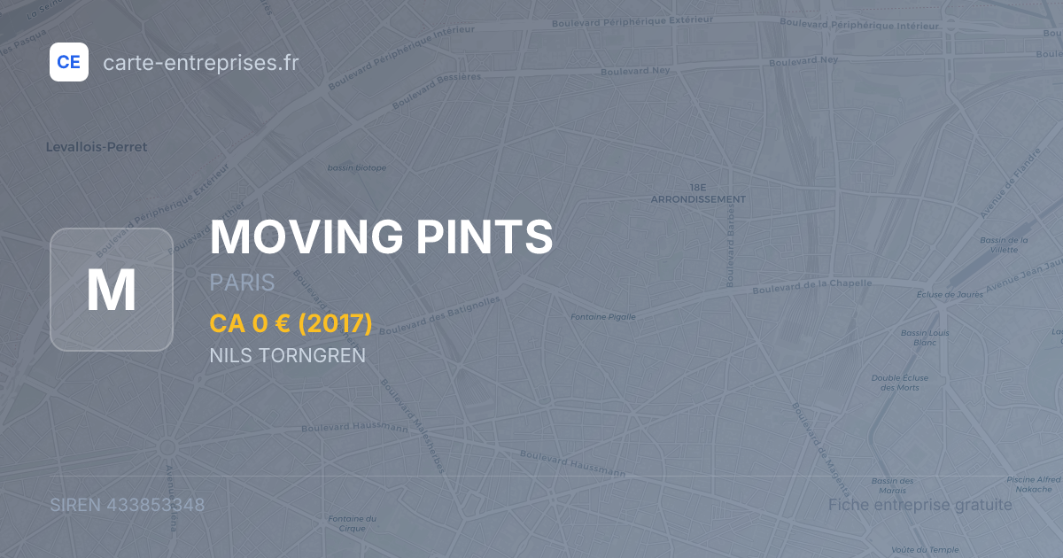 MOVING PINTS — 433853348 — fiche entreprise