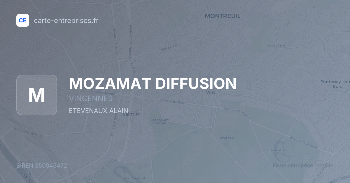 MOZAMAT DIFFUSION — 350045472 — fiche entreprise