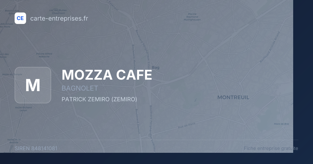 MOZZA CAFE — 848141081 — fiche entreprise