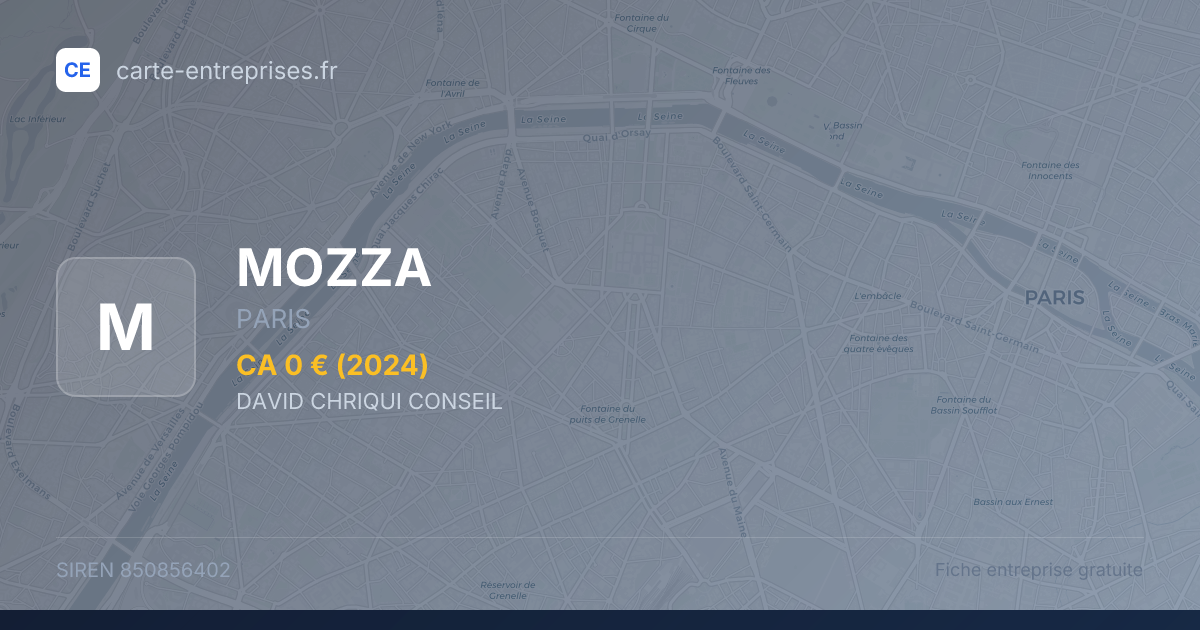 MOZZA — 850856402 — fiche entreprise