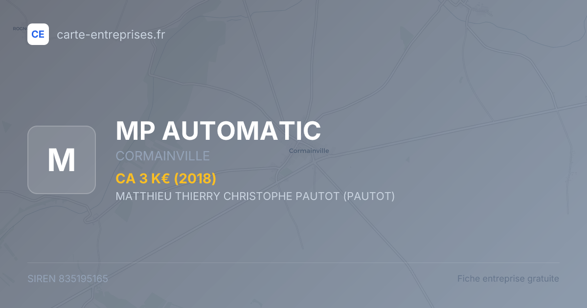 MP AUTOMATIC — 835195165 — fiche entreprise