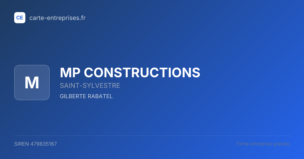 MP CONSTRUCTIONS — 479835167 — fiche entreprise