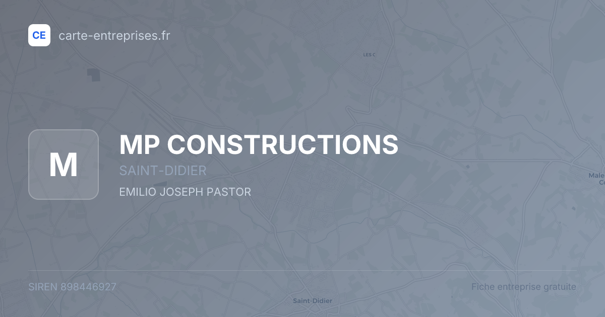 MP CONSTRUCTIONS — 898446927 — fiche entreprise