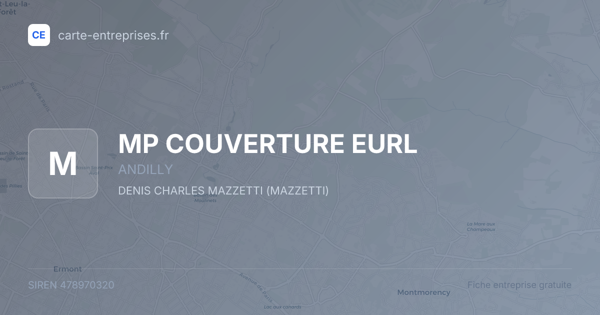 MP COUVERTURE EURL — 478970320 — fiche entreprise