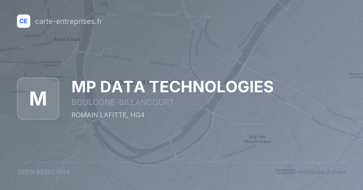 MP DATA TECHNOLOGIES — 893027664 — fiche entreprise