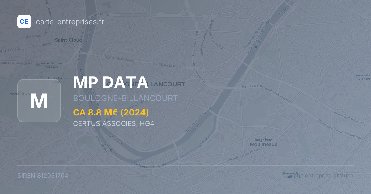 MP DATA — 812051704 — fiche entreprise