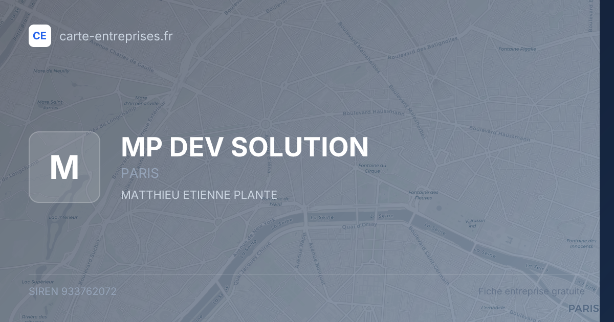 MP DEV SOLUTION — 933762072 — fiche entreprise
