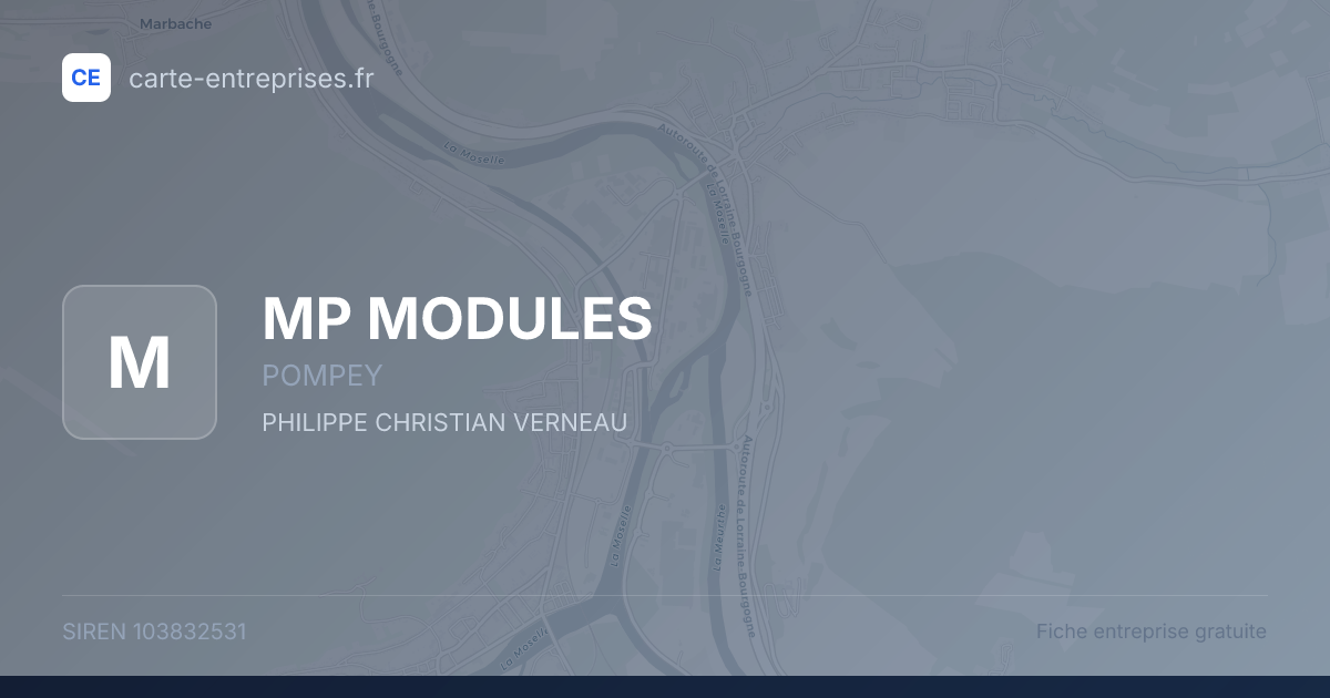 MP MODULES — 103832531 — fiche entreprise
