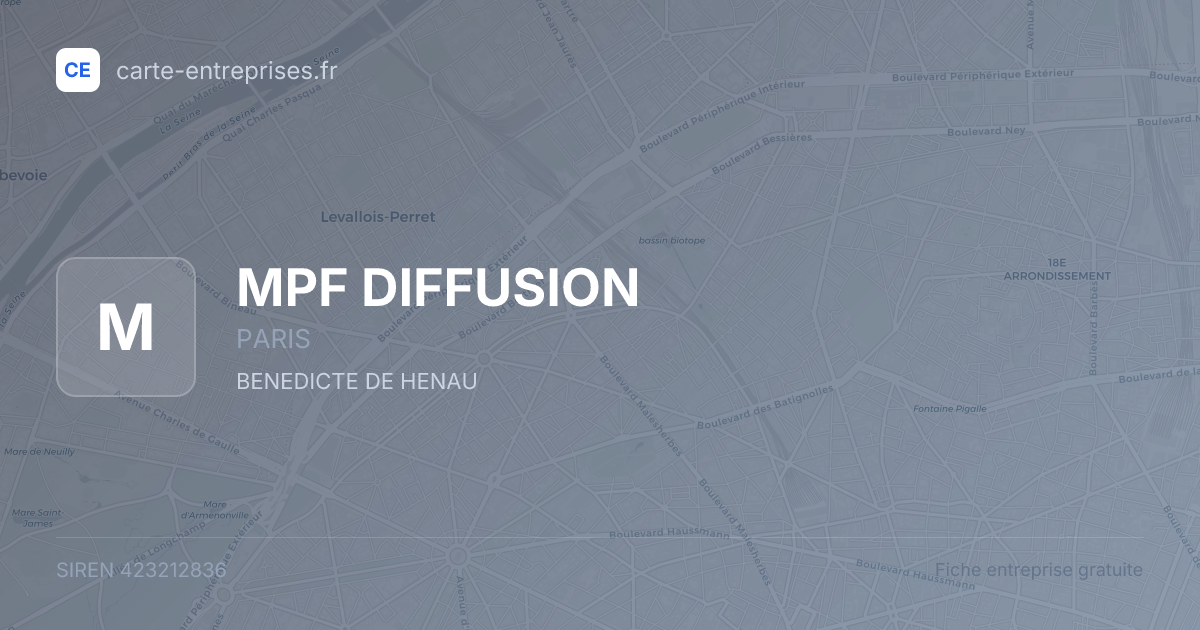 MPF DIFFUSION — 423212836 — fiche entreprise