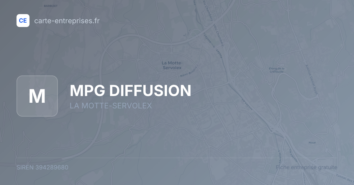 MPG DIFFUSION — 394289680 — fiche entreprise